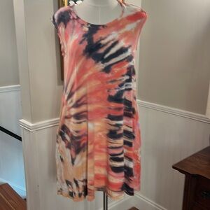 Brightly Twisted Tie Dyed Sleeveless Dress. Size M/L.